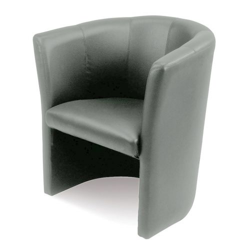 Single Tub Chair, Grey Valencia Platin 4043 Vinyl