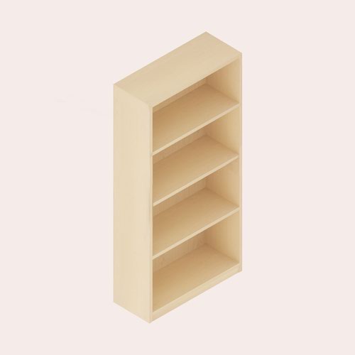 1567 Open Bookcase, 3 Shelves, 1567H x 802W x 397D, Oak.