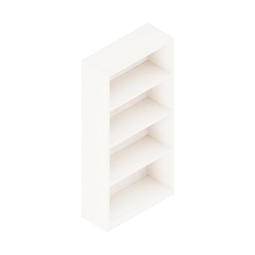 Open Bookcase With 3 Adjustable Shelves, 1567H X 802W X 397D, 25mm Top & Bottom, 18mm Back Board, White