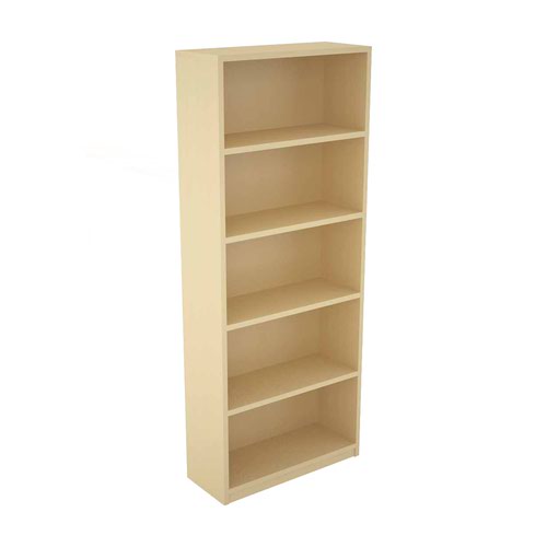 Open Bookcase With 4 Adjustable Shelves, 1967H X 802W X 397D, 25mm Top & Bottom, 18mm Back Board, Beech