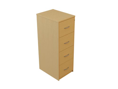 Filing Cabinet, 4 Drawer, 484W X 658D X 1360H, 25mm White Wood