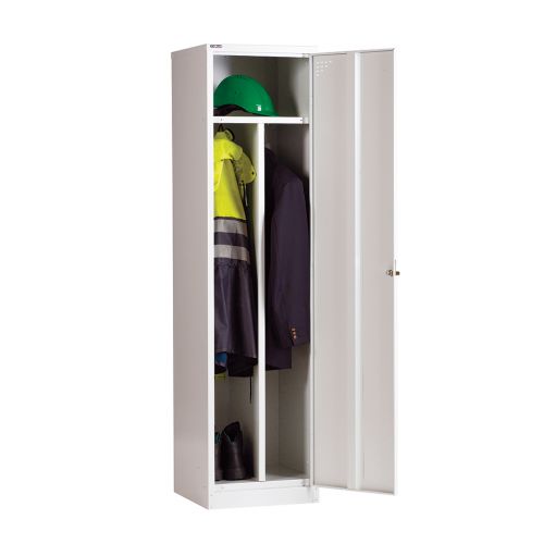 Clean & dirty single door locker, 1778h x 457w x 457d. Grey.