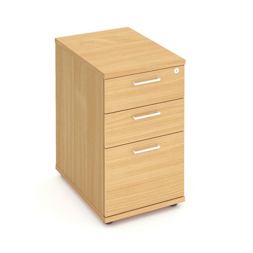 Mix Desk High 3 Drawer Pedestal 600d Beech