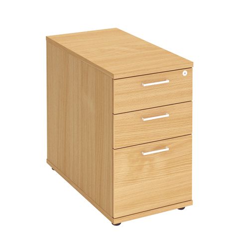 Mix Desk High 3 Drawer Pedestal 800d Beech