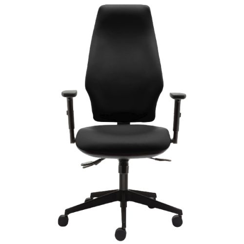Orthopaedica High Back Chair, Height Adjustable Arms, Inflatable Lumbar, Thorax Support, Seat Slide, Airtech Seat, Phoenix Havana Black YP009 Fabric