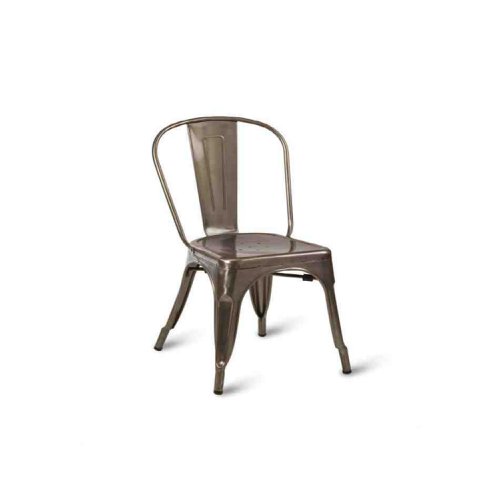 Paris four legged side chair with steel frame 