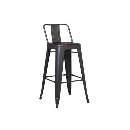 Paris four legged high stool with steel frame