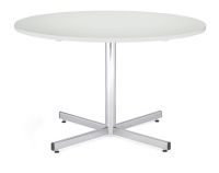 Bistro Table 1000 Diameter, Melamine White Top, Chrome 740H Leg