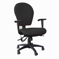 Edo Extra Comfort High Back Task Chair With Seat Slide, Inflatable Lumbar & Height Adjustable Arms, Phoenix Havana Black YP009 Fabric