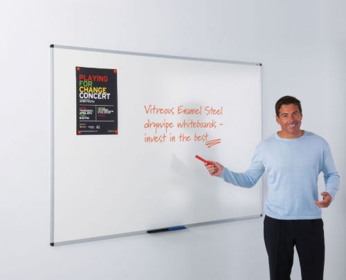 WriteOn Vitreous Enamel Steel Whiteboard - 1200 x 2400mm  - 25 Year Guarantee
