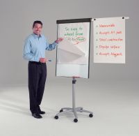 Buzzard Mobile Flipchart Easel - With Side Arms