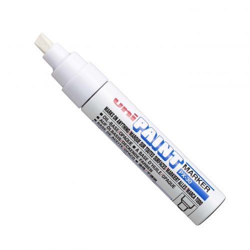 uni PX-30 Paint Marker Broad Chisel Tip 8mm Line White (Pack 6) - 151183000