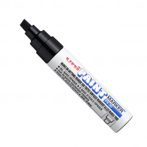uni PX-30 Paint Marker Broad Chisel Tip 8mm Line Black (Pack 6) - 151225000