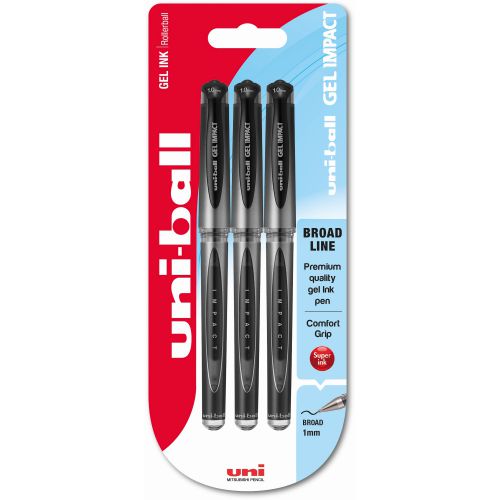 Uni-Ball UM-153S Signo Gel Impact Blister Black PK3