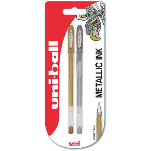 Uni-Ball Gold and Silver Pens Twin Pack Clipstrip (Pack of 12) 153486009