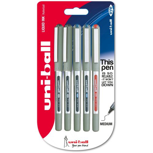 Uni-Ball UB-157 Eye Rollerball Pen Medium Assorted (Pack of 5) 152544319
