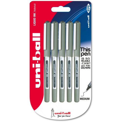 Uni-Ball UB-157 Eye Rollerball Pen Medium Black (Pack of 5) 153544320