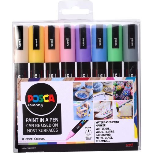 27320UB - Posca PC-5M Paint Marker Assorted Pale Colours (Pack 8) - 153544854