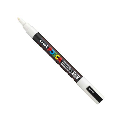 Posca PC-3M Paint Marker Water Based Fine Line Width 0.9 mm - 1.3 mm White (Single Pen) - 284554000 27481UB Buy online at Office 5Star or contact us Tel 01594 810081 for assistance