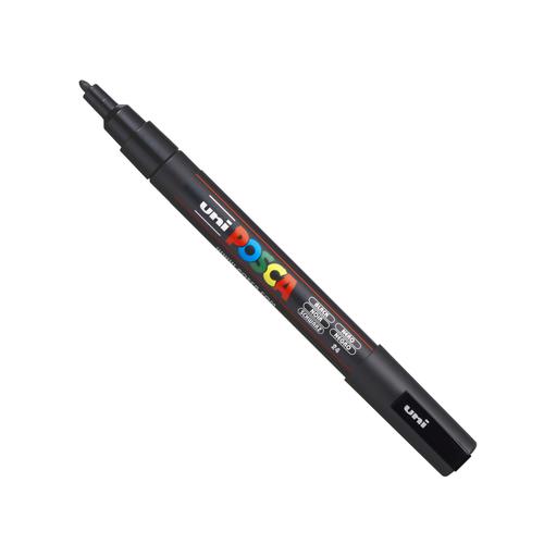Posca PC-3M Paint Marker Water Based Fine Line Width 0.9 mm - 1.3 mm Black (Single Pen) - 284711000