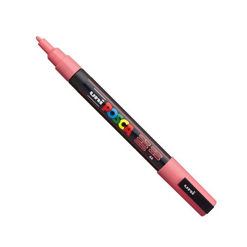 Posca PC-3M Paint Marker Water Based Fine Line Width 0.9 mm - 1.3 mm Coral Pink (Single Pen) - 284885000 Mitsubishi Pencil Company