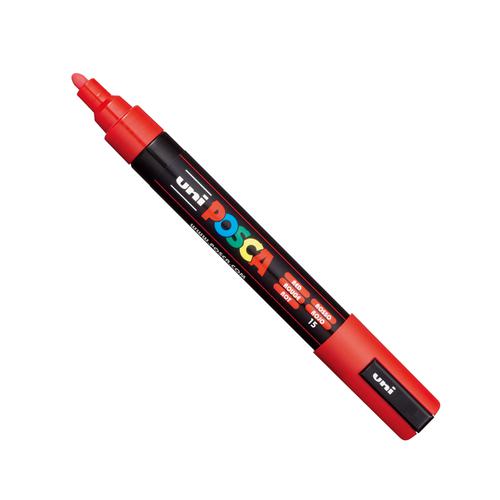 Posca PC-5M Paint Marker Water Based Medium Line Width 1.8 mm - 2.5 mm Red (Single Pen) - 286617000 Mitsubishi Pencil Company