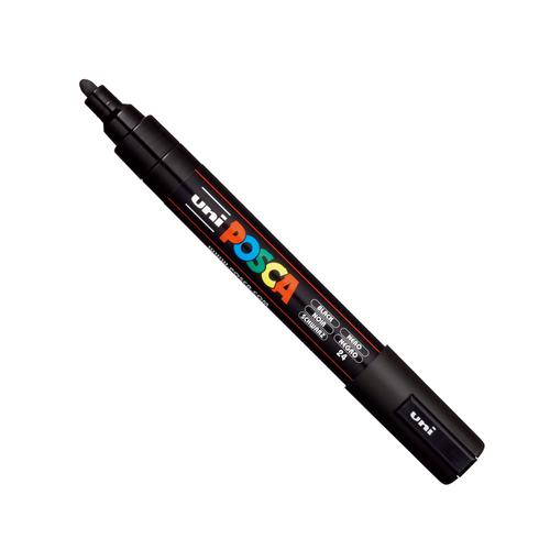 Posca PC-5M Paint Marker Water Based Medium Line Width 1.8 mm - 2.5 mm Black (Single Pen) - 286658000 27586UB
