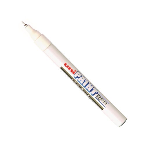 uni PX-20 Paint Marker Extra Fine Bullet Tip 0.8mm Line White (Pack 12) - 508341000