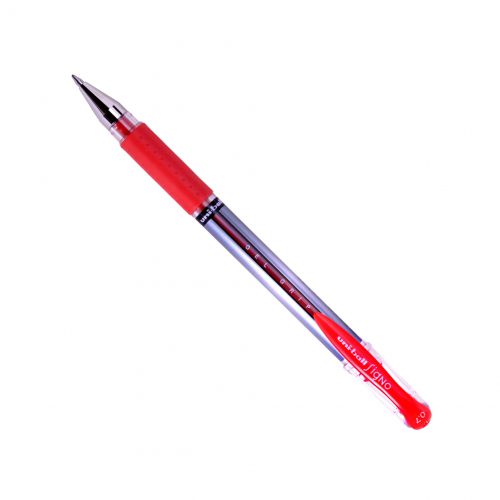 uni-ball Signo Gel Grip UM-151S Rollerball Pen 0.7mm Tip 0.4mm Line Red (Pack 12)
