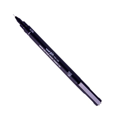 uniPIN005-200(S) Pigment Ink Fine Line Pen 0.05mm Tip Black (Pack 12) - 289157000