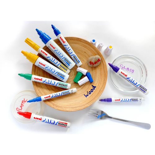 Unipaint PX-30 Paint Marker Broad Chisel White (Pack of 6) 151183000 Paint Markers MI15118