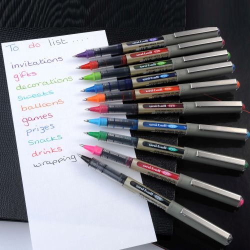 uni-ball Eye Fine UB-157 Liquid Ink Rollerball Pen 0.7mm Tip 0.5mm Line Black (Pack 12) - 162446000