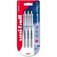 Uni-Ball Vision Elite UB 200 Rollerball Pen Black PK3