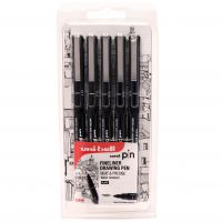 BLACK 0.8 Line Width 5 x UNI PIN DRAWING PEN FINELINER ULTRA FINE LINE MARKER