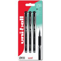 uni-ball Signo Gel Impact UM-153S Rollerball Pen 1.0mm Tip Black Blister Pack Plastic Free Packaging (Pack 3) - 238212300