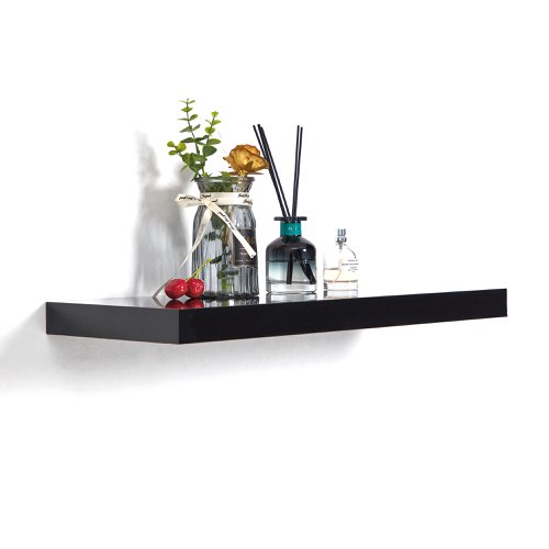 Floating Shelf - High Gloss Black - 600x235x38mm