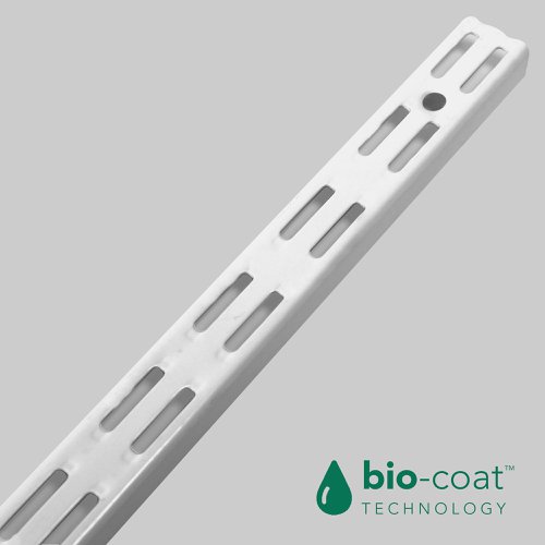 Bio-Coat Antibacterial Twin Slot Upright - 430mm - White - 2 Pack