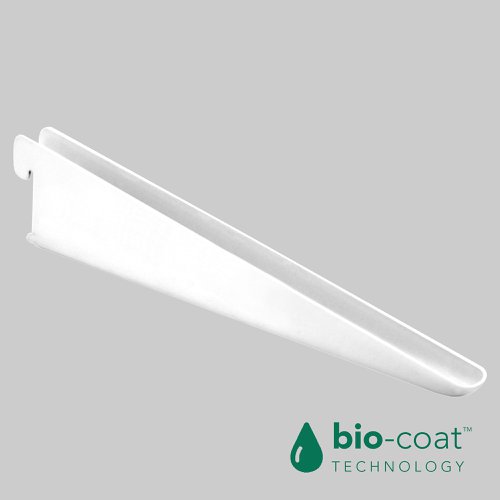 Bio-Coat Antibacterial Twin Slot U Bracket - 120mm - White - 10 Pack
