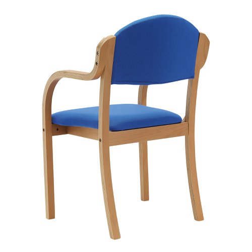 41789NA | Our traditional beech framed stackable armchair is solid and dependable. It features a contoured upholstered seat with waterfall front, a quality beech laminate frame with integral arm supports for increased aesthetics and durability and stacks up to 4 high for space efficient storage, making it ideal for conference rooms, assembly halls and breakout areas.