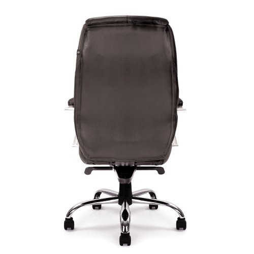 41180NA - Nautilus Designs Sandown High Back Luxurious Leather Faced Synchronous Executive Chair With Integrated Headrest & Fixed Arms Black - DPA617KTAG/LBK