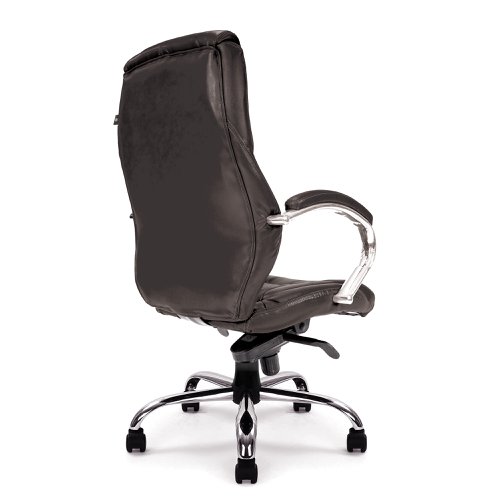 41180NA - Nautilus Designs Sandown High Back Luxurious Leather Faced Synchronous Executive Chair With Integrated Headrest & Fixed Arms Black - DPA617KTAG/LBK
