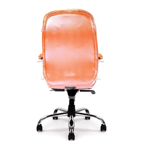 Nautilus Designs Santiago High Back Italian Leather Faced Synchronous Executive Chair With Integrated Headrest & Fixed Arms Tan - DPA618KTAG/TN Office Chairs 41173NA