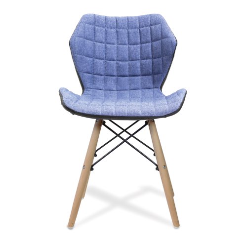 41894NA - Nautilus Designs Amelia Contemporary Lightweight Fabric Chair With Panel Stitching Denim and Solid Beech Legs - BCF/B570/DN