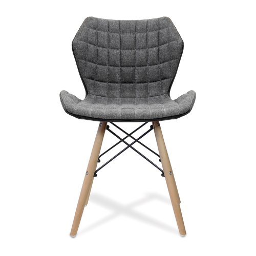 Nautilus Designs Amelia Contemporary Lightweight Fabric Chair With Panel Stitching Grey and Solid Beech Legs - BCF/B570/GY Visitors Chairs 41901NA