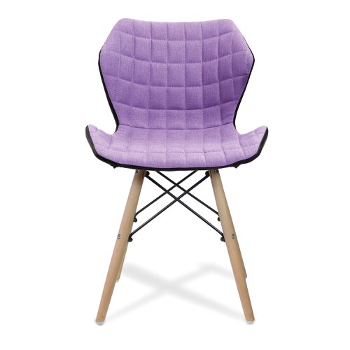 Nautilus Designs Amelia Contemporary Lightweight Fabric Chair With Panel Stitching Purple and Solid Beech Legs - BCF/B570/PL