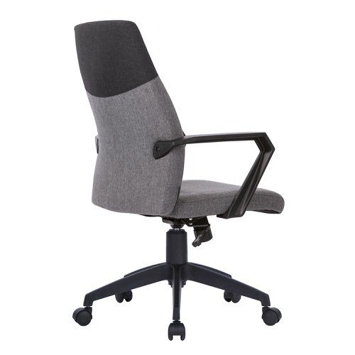 Nautilus Designs Clyde High Back Two Tone Fabric Executive Office Chair With Modern Angular Fixed Arms Grey/Black - BCF/F569/GY-BK