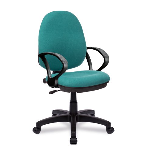 Java Medium Back Operator Chair - Single Lever with Fixed Arms - Green