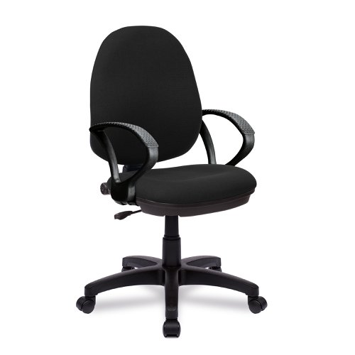 Java Medium Back Operator Chair - Single Lever with Fixed Arms - Black