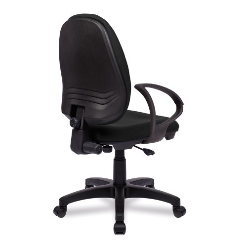 Nautilus Designs Java 100 Medium Back Single Lever Fabric Operator Office Chair With Fixed Arms Black - BCF/I300/BK/A