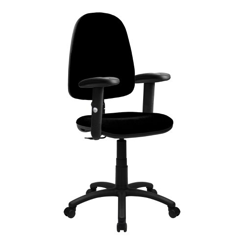 Java Medium Back Operator Chair - Single Lever with Height Adjustable Arms - Black